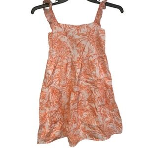 NWOT Tommy Hilfiger Girls Orange Pineapple Floral Tiered Cotton Sundress Size 12